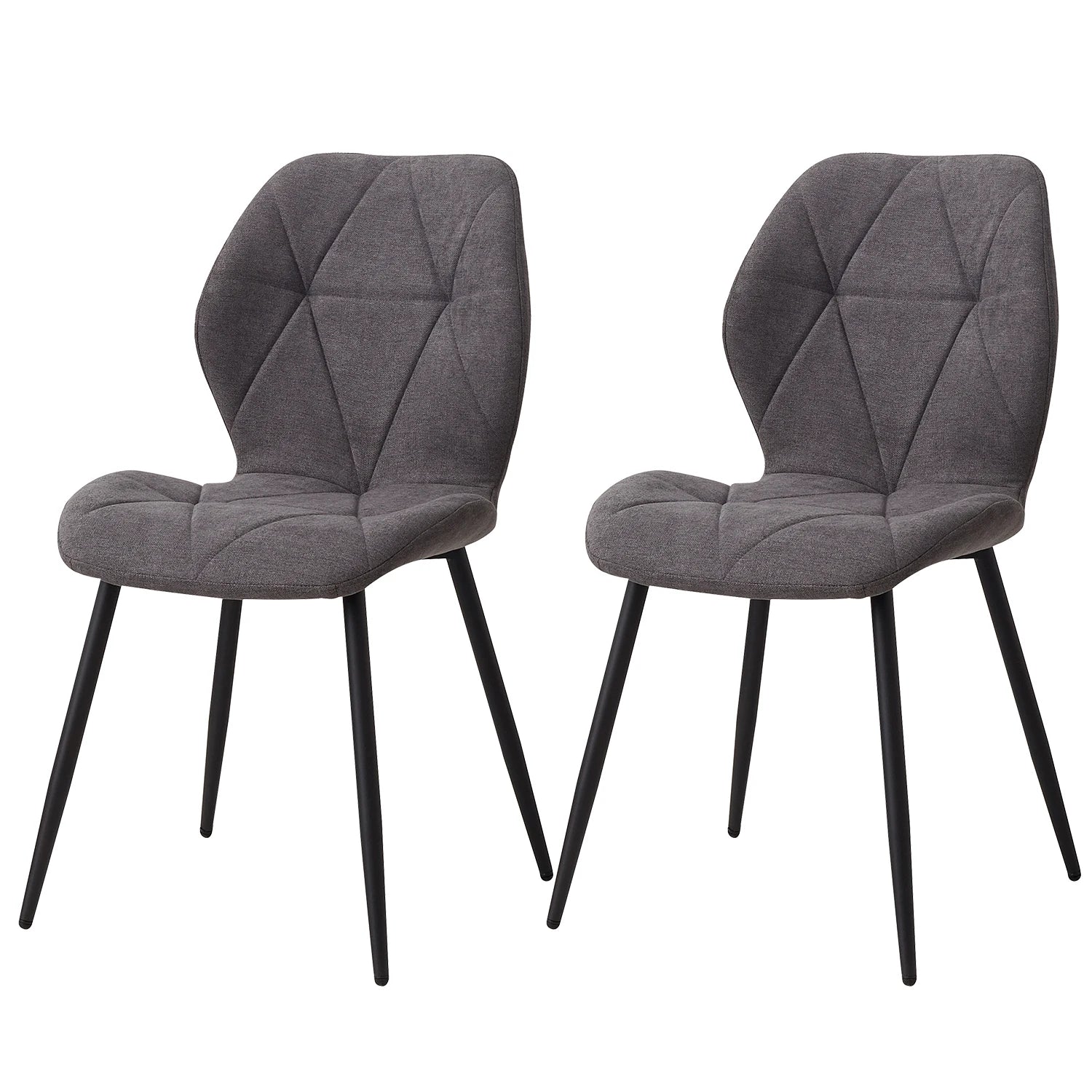 Juego de 2/4/6 sillas de comedor EGOONM, tapizadas en tela de lino acolchada, con patas de metal, ideales para balcón, restaurante o comedor.