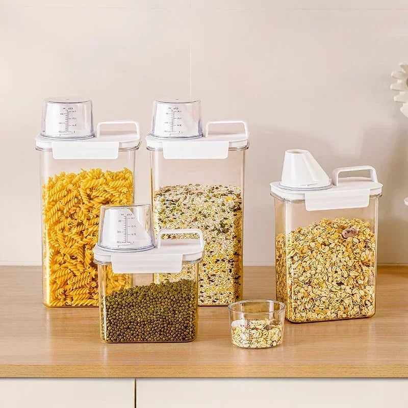 Dispensador hermético de detergente en polvo de 1100/1800/2300 ml. Caja de almacenamiento transparente para detergente líquido en polvo con tapa.