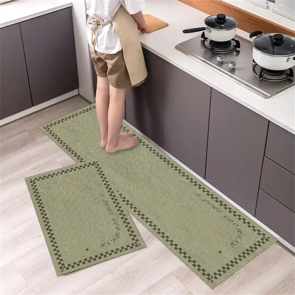 Alfombra para el suelo de la cocina, el dormitorio, la sala de estar, la mesita de noche, el pasillo, la alfombra suave lavable, antideslizante, el felpudo de entrada del baño.