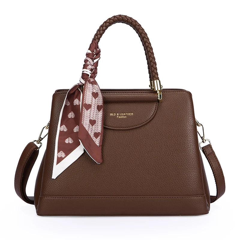 Bolsos de hombro y bandoleras de lujo de diseñador para mujer. Bolsos de mujer con asa tejida y bufanda de piel sintética de alta calidad. Bolsos de mano informales tipo tote.