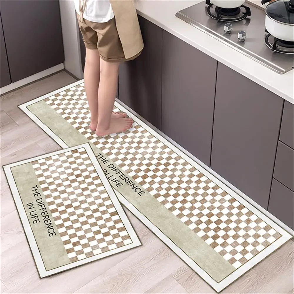 Alfombra para el suelo de la cocina, el dormitorio, la sala de estar, la mesita de noche, el pasillo, la alfombra suave lavable, antideslizante, el felpudo de entrada del baño.