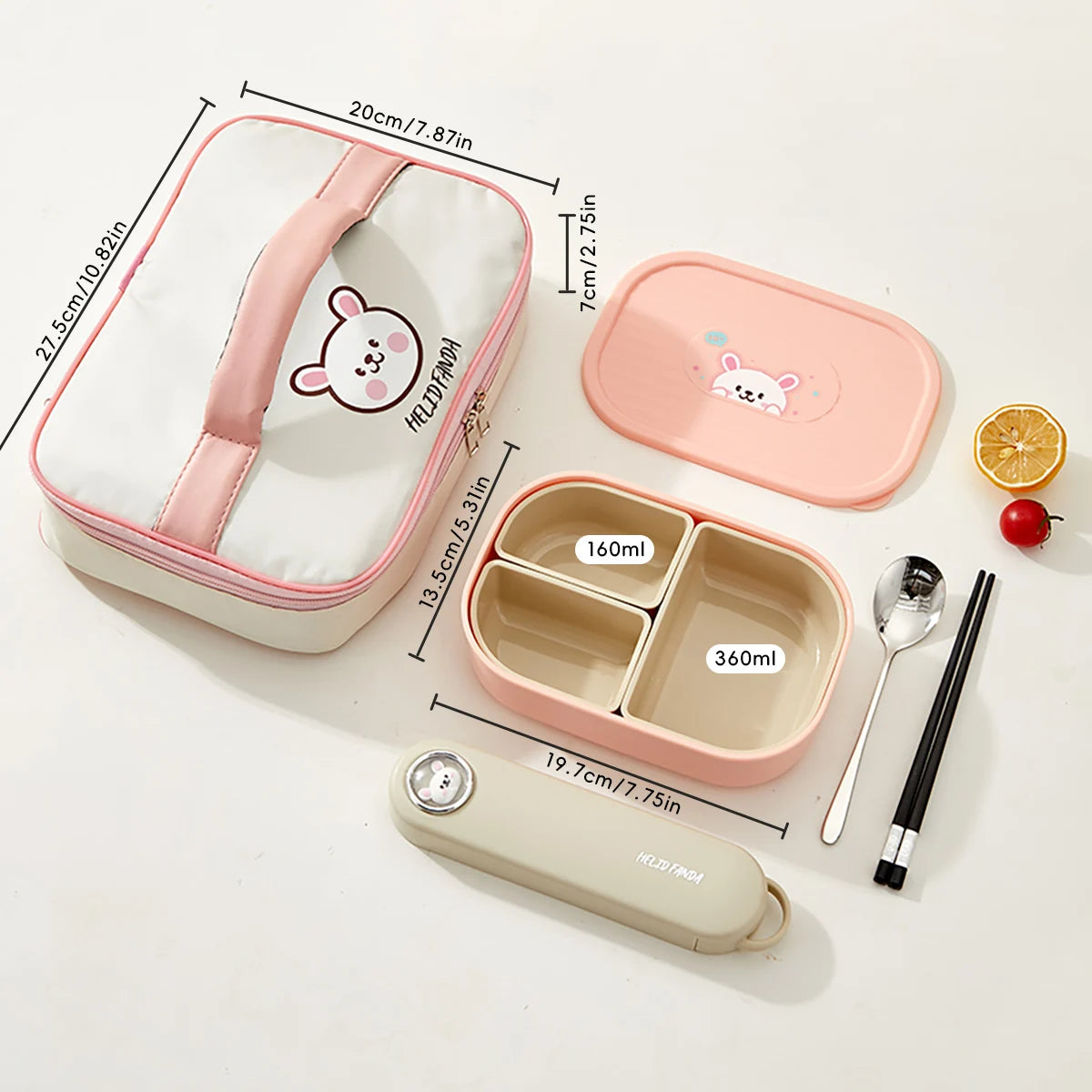 WORTHBUY Tupper de Almuerzo de Plástico para Microondas con 3 Rejillas, Caja Bento de Frutas Portátil y Desmontable, Contenedor de Comida Apilable para Escuela y Oficina