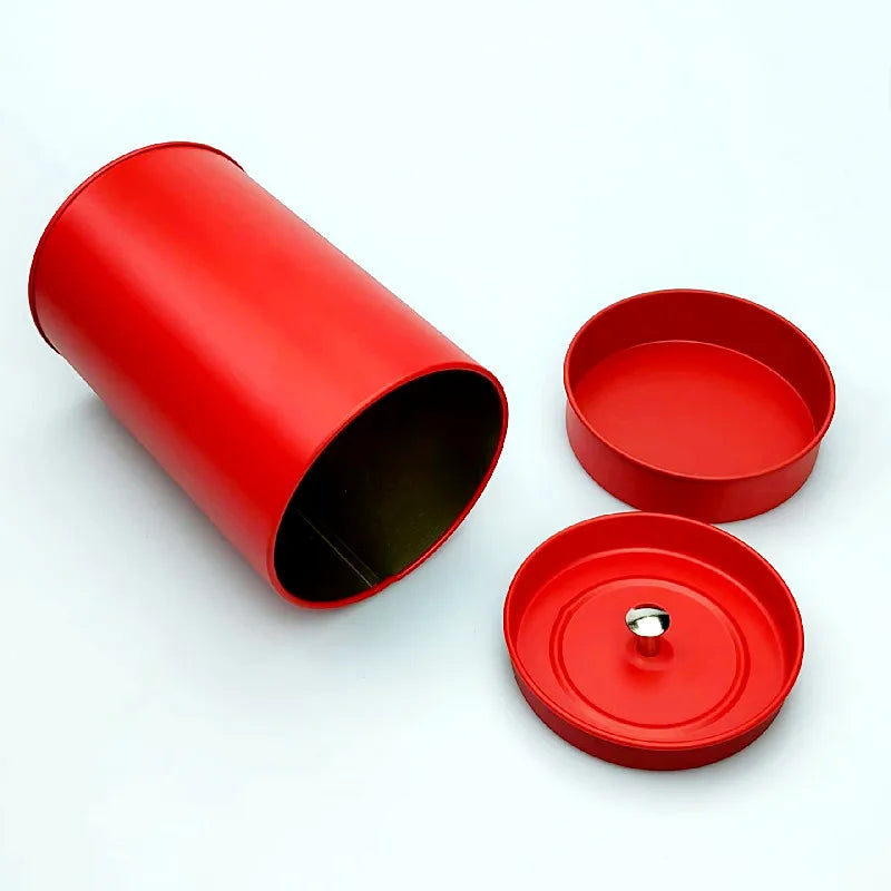 Bote de hojalata para té a granel, 473 ml (16 oz), redondo, con doble cierre hermético y tapa. Contenedor para guardar café y azúcar en la cocina.