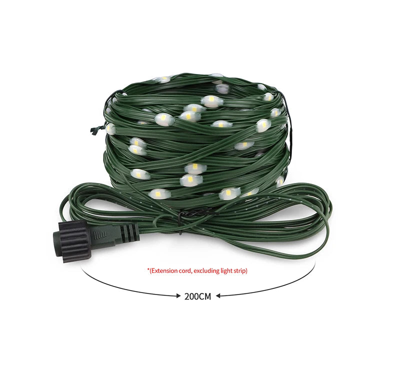 Guirnalda de luces LED de alta calidad con cable de goma, 100 m, 800 LED, 8 modos, 220 V/110 V, para exteriores, jardín, patio, césped y decoración navideña.