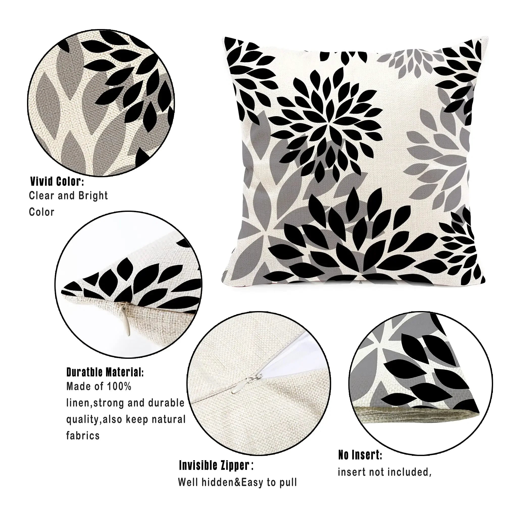 Funda de almohada de lino con estampado geométrico en blanco y negro para sofá o sofá. Decoración para el hogar. Se puede personalizar para ti. Tamaños disponibles: 40x40, 45x45, 50x50 y 60x60.