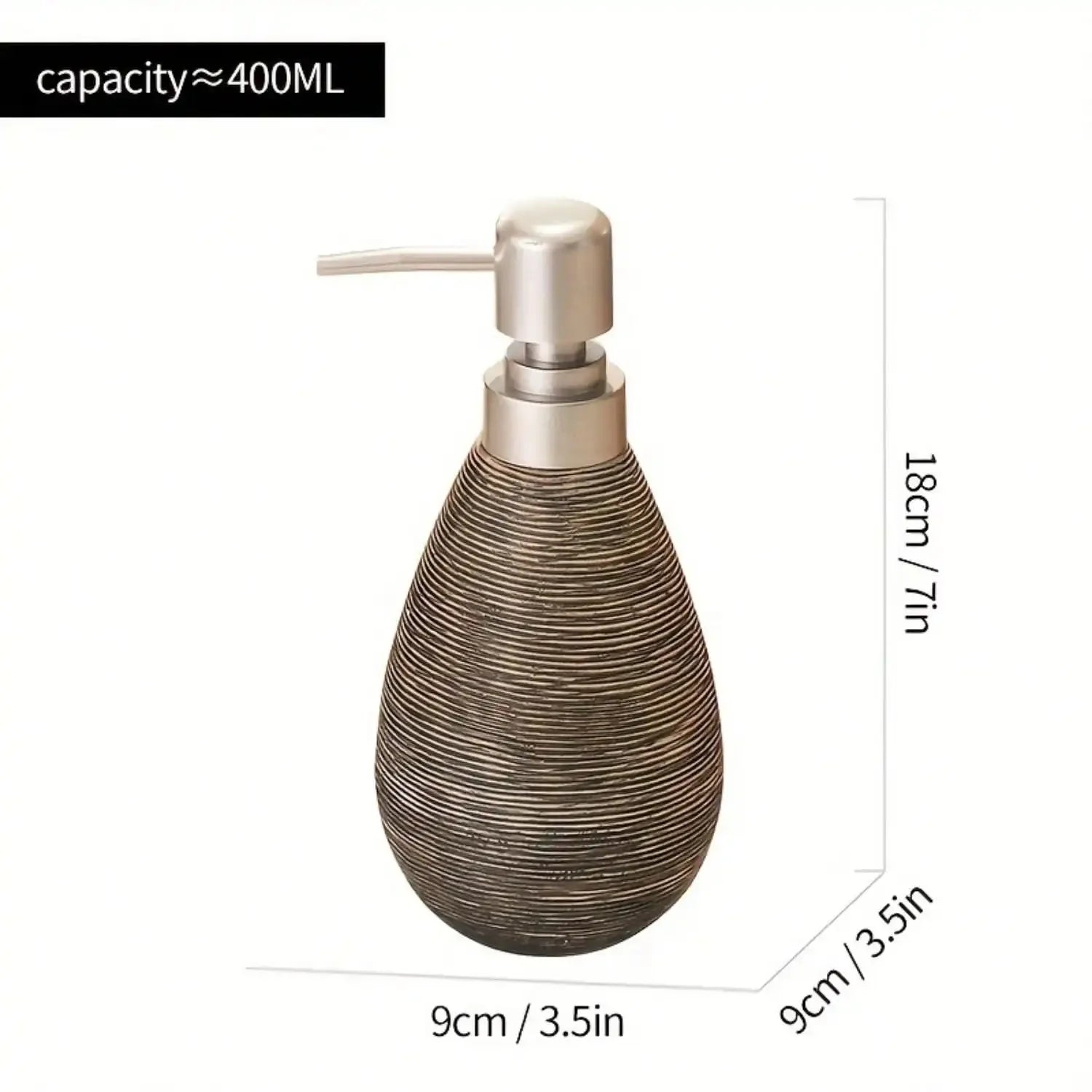 Dispensador de jabón cerámico de estilo retro con bomba, ideal para baños, cocinas y aseos.