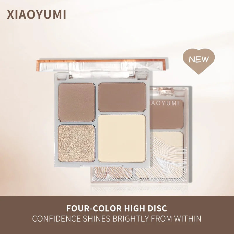 La paleta de contorno iluminadora de cuatro colores de XIAOYUMI es mate y de larga duración, iluminando los contornos tridimensionales.