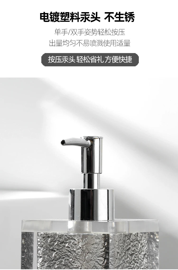 Dispensador de desinfectante de manos de resina, dispensador de baño, jabón líquido y champú recargable, soporte para gel de ducha y loción, botella de jabón portátil