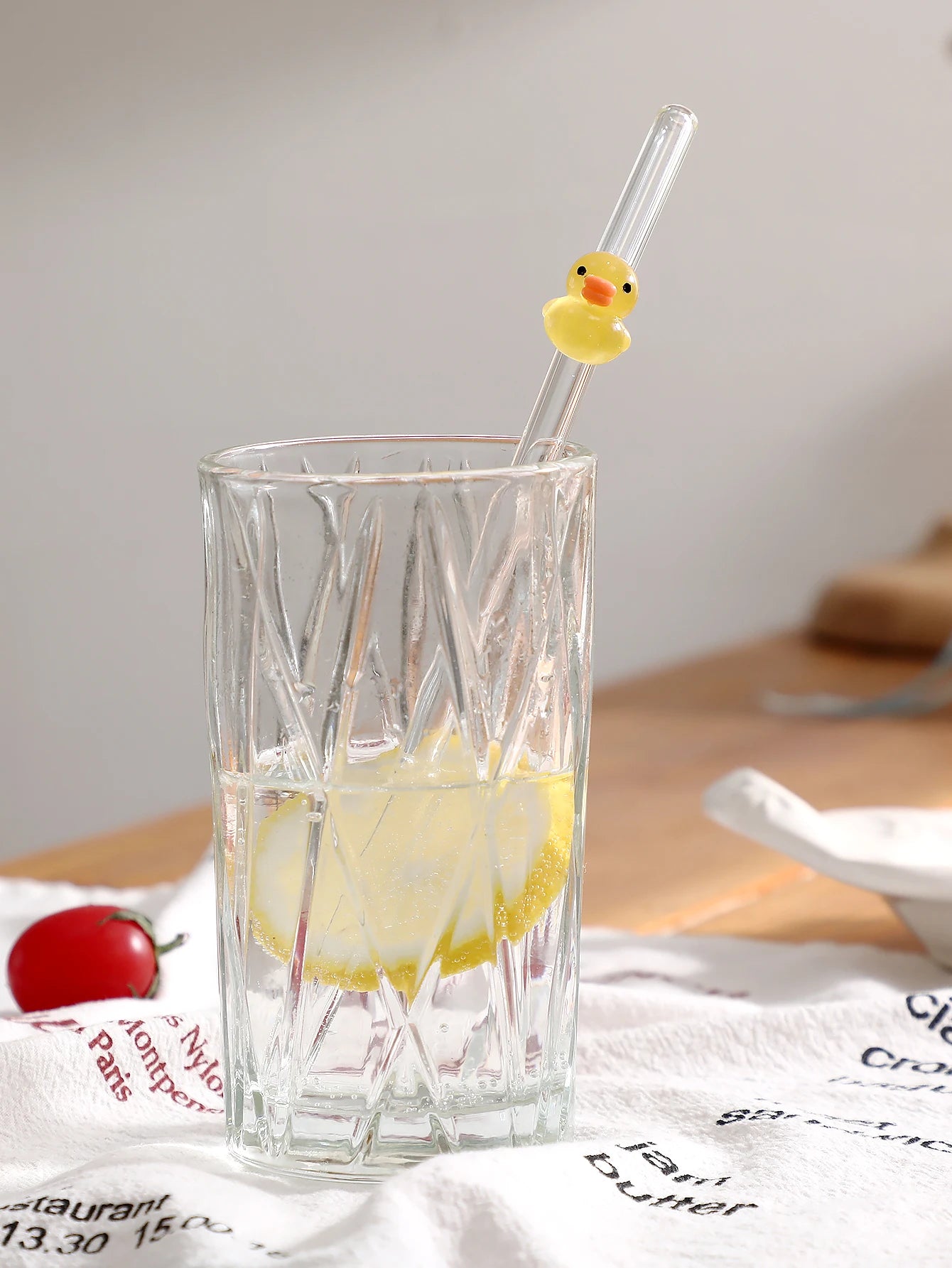 1/5 Pajitas de cristal con diseños de animales: seta, conejo y pato. Ideales para té de burbujas, café y cócteles. Un regalo perfecto para fiestas y ocasiones especiales.