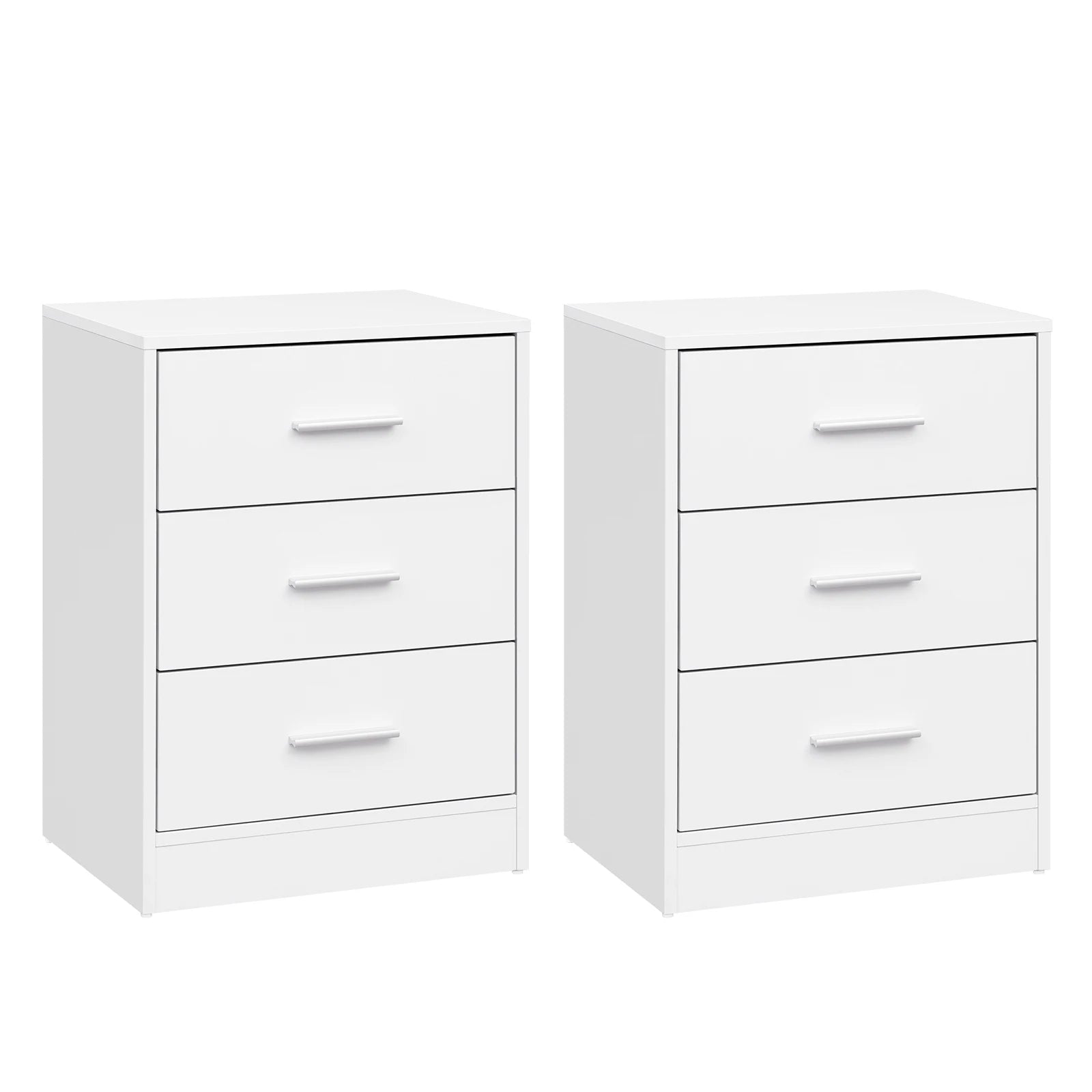 WOLTU Juego de 2 mesitas de noche de 39x54x28cm con 3 cajones, mueble de almacenamiento moderno para dormitorio y sala de estar.
