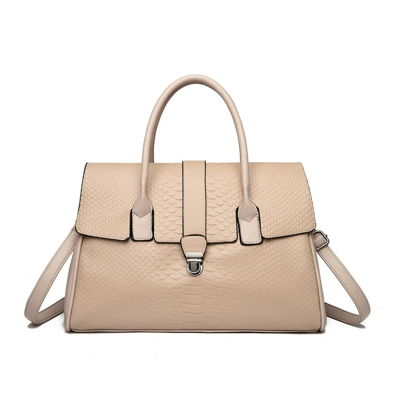 Bolso grande de alta calidad con estampado de serpiente, bolsos de piel, bolso de hombro para mujer, bolso de compras para mujer, bolso de mano informal de moda, bolso de mano Sac
