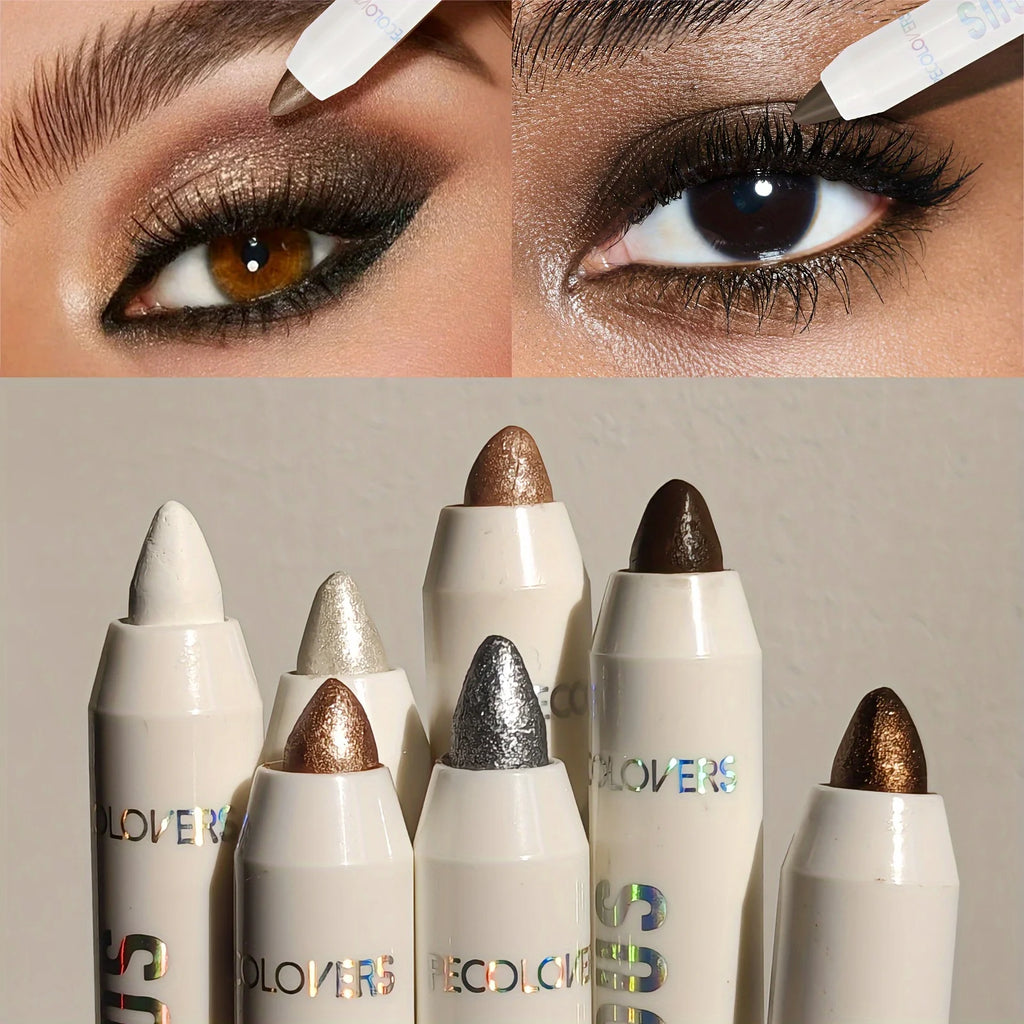 1 unidad de lápiz de sombra de ojos resistente al agua, de larga duración, altamente pigmentado, con brillo y acabado mate, color marrón neutro.
