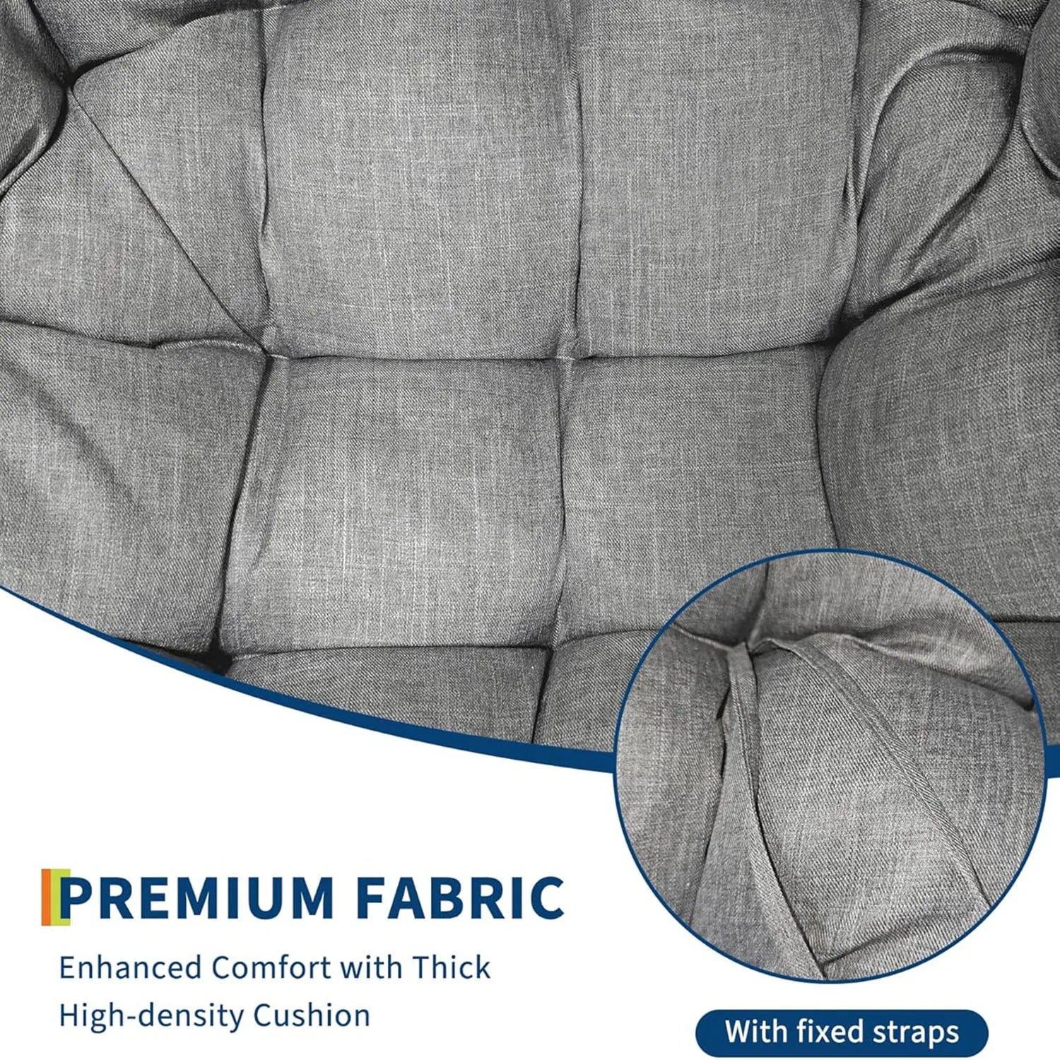 Silla mecedora Papasan para exteriores, sillón reclinable de mimbre extragrande con cojín y estructura metálica, mecedora de ratán para patio y balcón.
