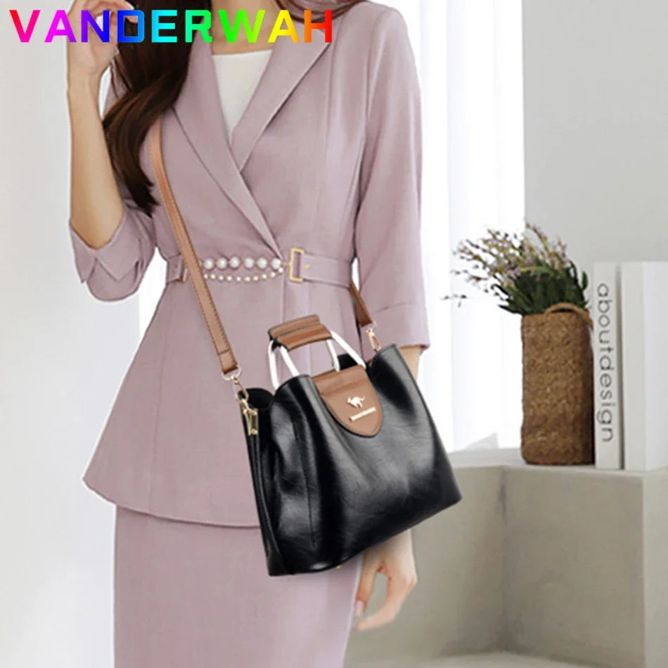 Bolso pequeño de mano de 3 capas de la marca Brand, de piel aceitada, bolsos de lujo para mujer, bolsos de hombro y bandolera de diseñador para mujer.