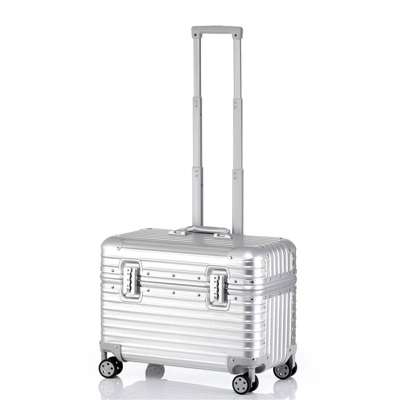 Maleta de cabina de 18/20/22 pulgadas, de aleación de aluminio y magnesio, moderna, con aprobación para transporte aéreo.