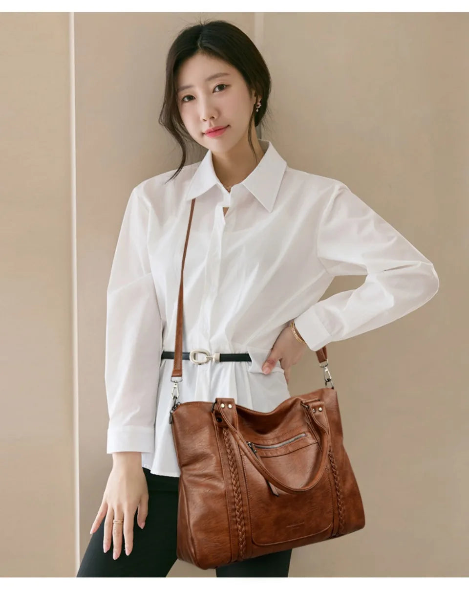Bolsos de hombro y bandolera de piel suave de marca auténtica para mujer, bolsos de mano de lujo, bolsos de diseñador informales tipo tote y bandolera.