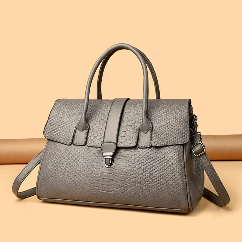Bolso grande de alta calidad con estampado de serpiente, bolsos de piel, bolso de hombro para mujer, bolso de compras para mujer, bolso de mano informal de moda, bolso de mano Sac