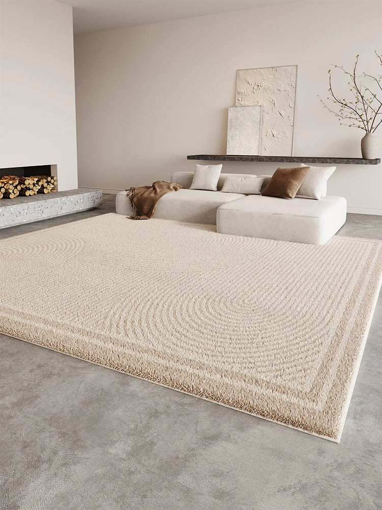 Alfombra de aseo suave y mullida, estilo crema, para sala de estar, alfombra grande para dormitorio, alfombra de suelo gruesa y afelpada.