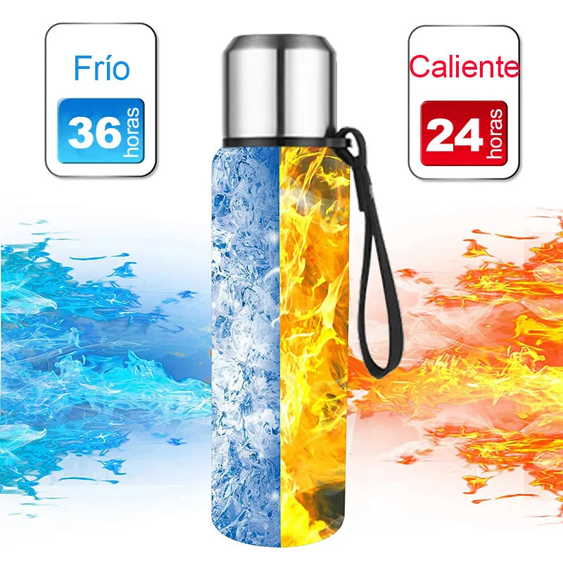 Termo portátil UPORS de acero inoxidable de gran capacidad, con aislamiento al vacío y cuerda, disponible en 500/700/1000/1500 ml.