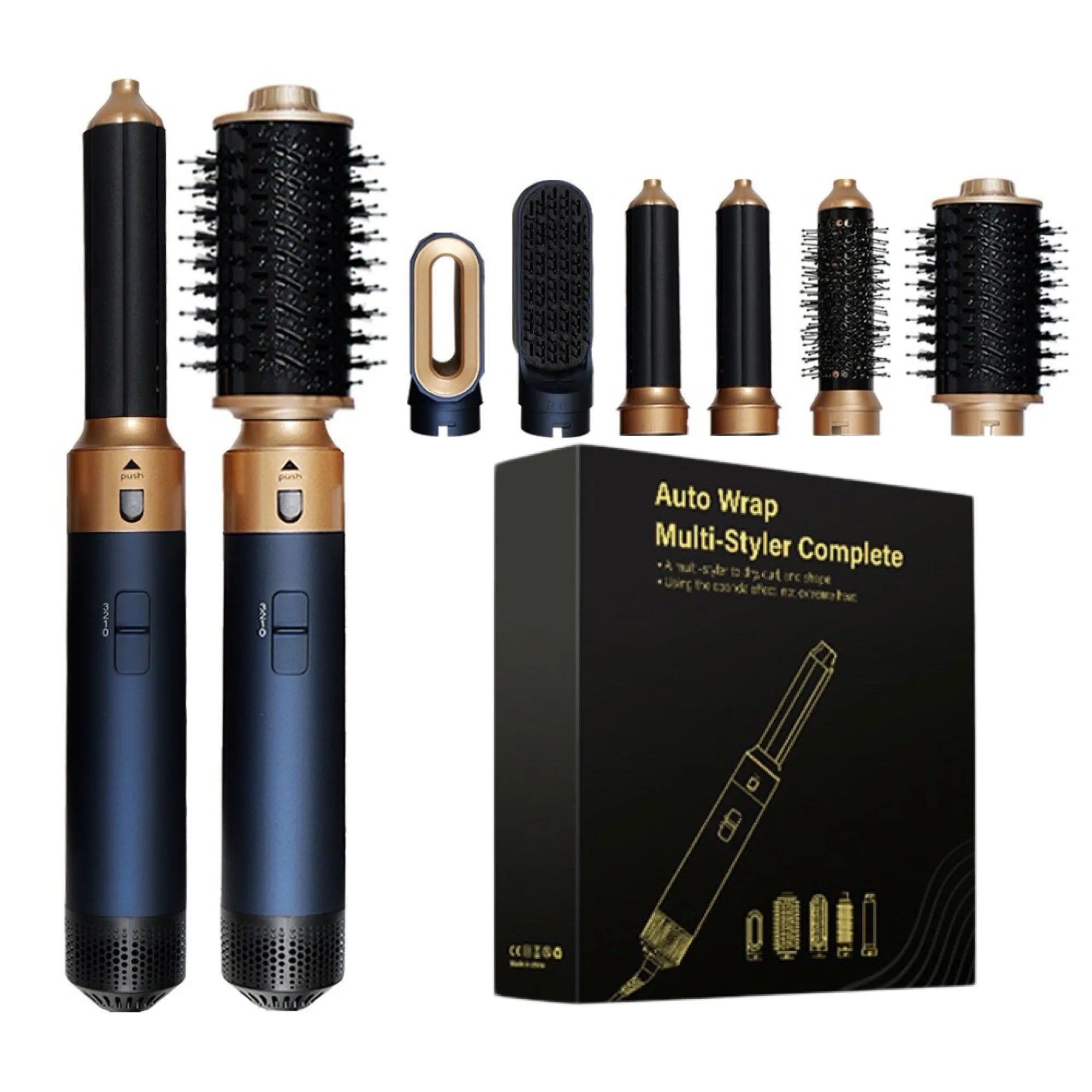 Secador de pelo multifunción 6 en 1 con cepillo, rizador y plancha para el cabello. Herramienta de peinado para el cuidado personal.