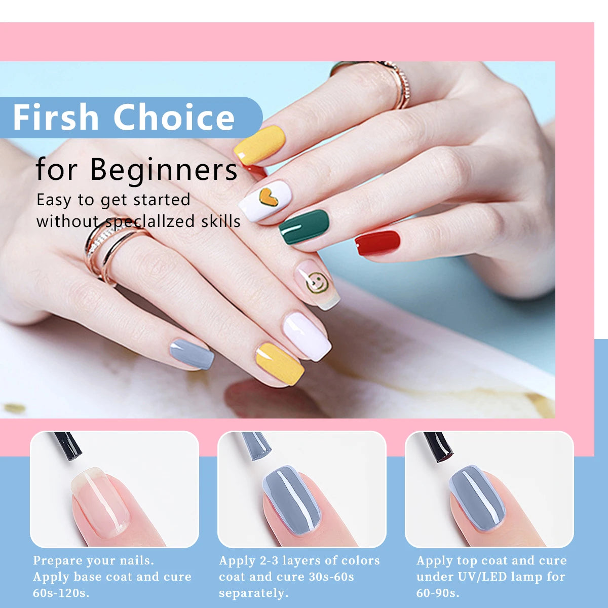 Serie Color Block | Uñas brillantes 0.24 oz Gel de espuma de caramelo moderno Gel de uñas semipermanente para decoración de uñas con efecto goteo LED Salón de uñas DIY Gel de decoración de uñas Sea
