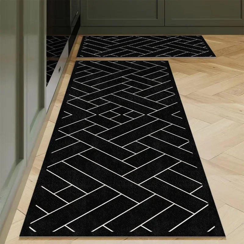 Alfombra para el suelo de la cocina, el dormitorio, la sala de estar, la mesita de noche, el pasillo, la alfombra suave lavable, antideslizante, el felpudo de entrada del baño.
