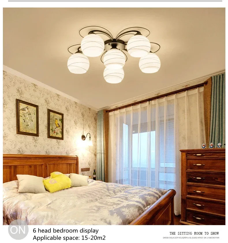 Lámpara de techo LED para sala de estar, dormitorio, restaurante, lámpara de araña, hotel americano, estudio, pasillo