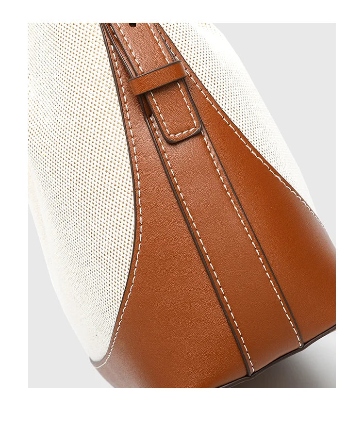 Nuevos bolsos tipo cubo de gran capacidad para mujer con correa ancha para el hombro, bolso de hombro individual con cordón, bolso de mano cruzado