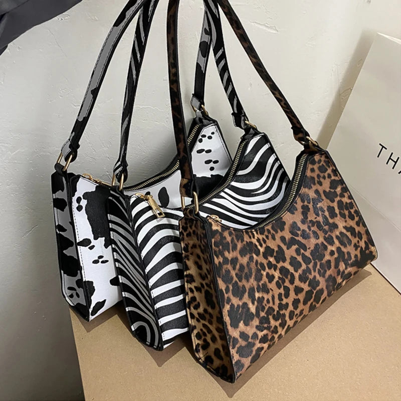 Bolso de mano de lujo para mujer con estampado de cebra, de piel sintética, sencillo, para llevar debajo del brazo, bolso de hombro, bolso de mano, bolso de diario, cartera, monedero