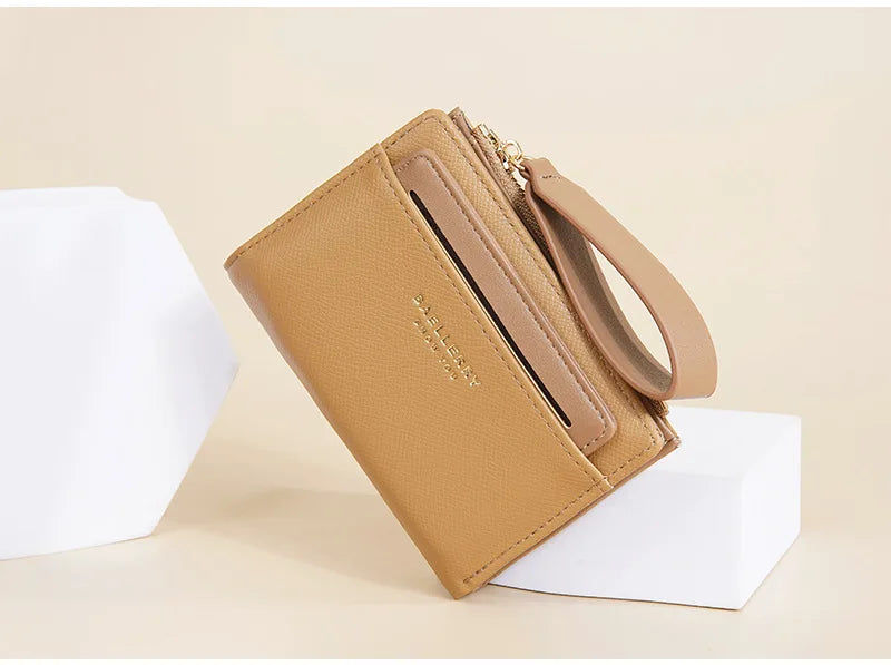 Nueva cartera para mujer con cremallera corta, elegante y de alta gama, con múltiples ranuras para tarjetas, tarjetero japonés y coreano para mujer.