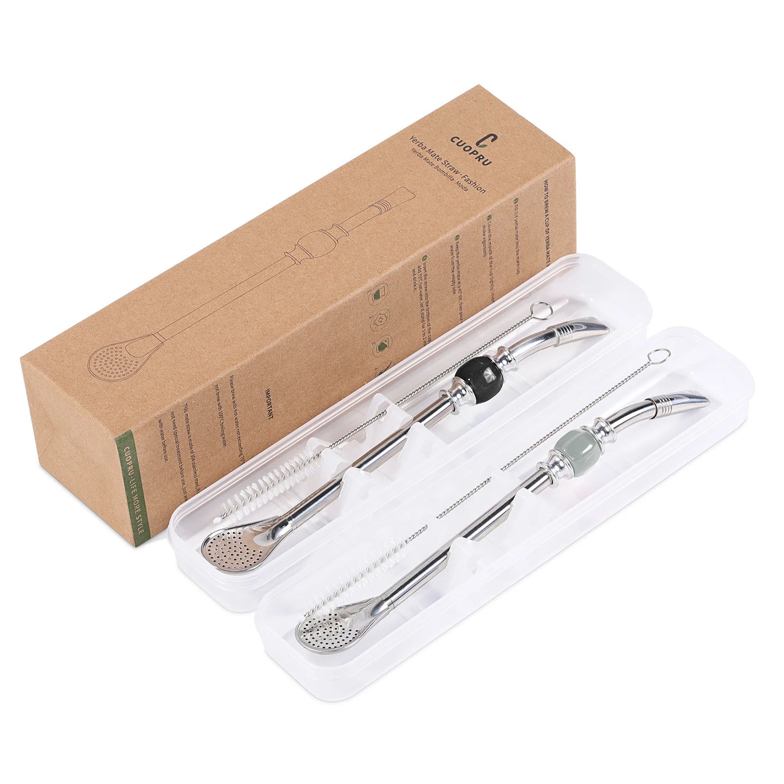 Juego de bombillas de acero inoxidable para té de yerba mate, pajitas reutilizables con filtro y cuchara, accesorio para bebidas de bar.