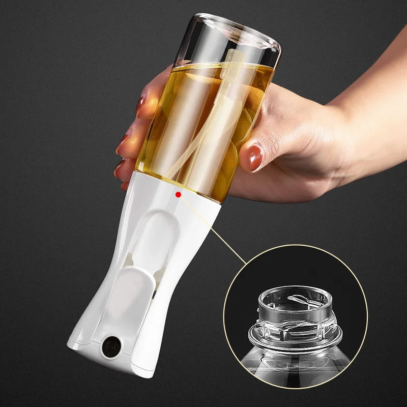 Botella pulverizadora de aceite de 200/300/500 ml para barbacoa, cocina, aceite de oliva, pulverizador de aceite de plástico para hornear, botella vacía, botella de vinagre o pincel de aceite