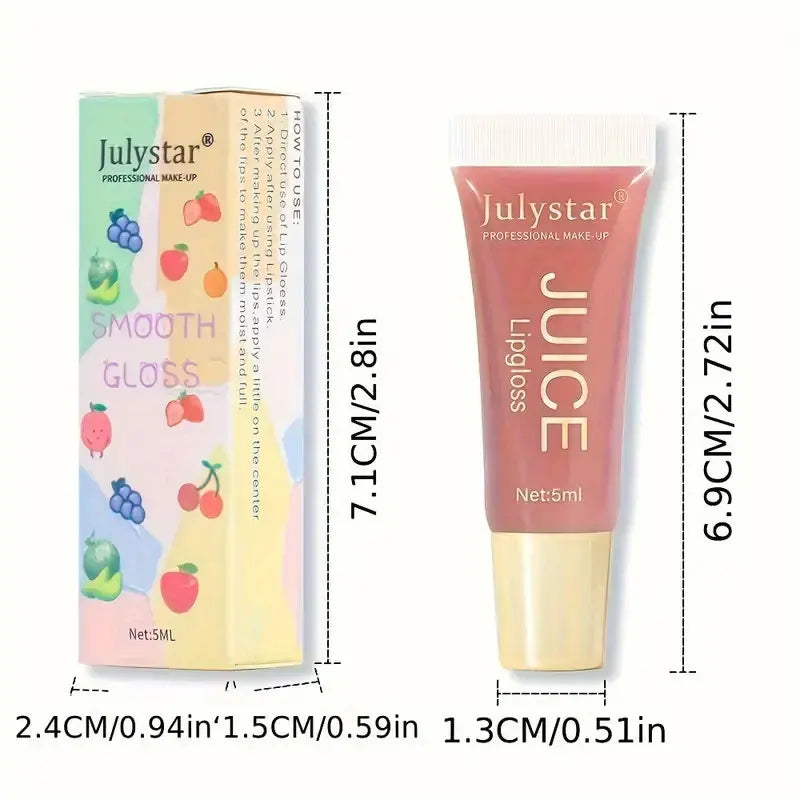 Aceite labial en gel transparente como el agua, bálsamo labial hidratante y suavizante. Reduce las líneas de los labios. Brillo labial con efecto de labios brillantes y aroma a frutas.