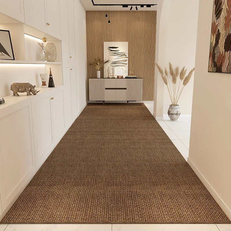 Alfombra para pasillo, a prueba de polvo y resistente al desgaste, alfombra de entrada, alfombra grande y larga de color liso para decoración del hogar.
