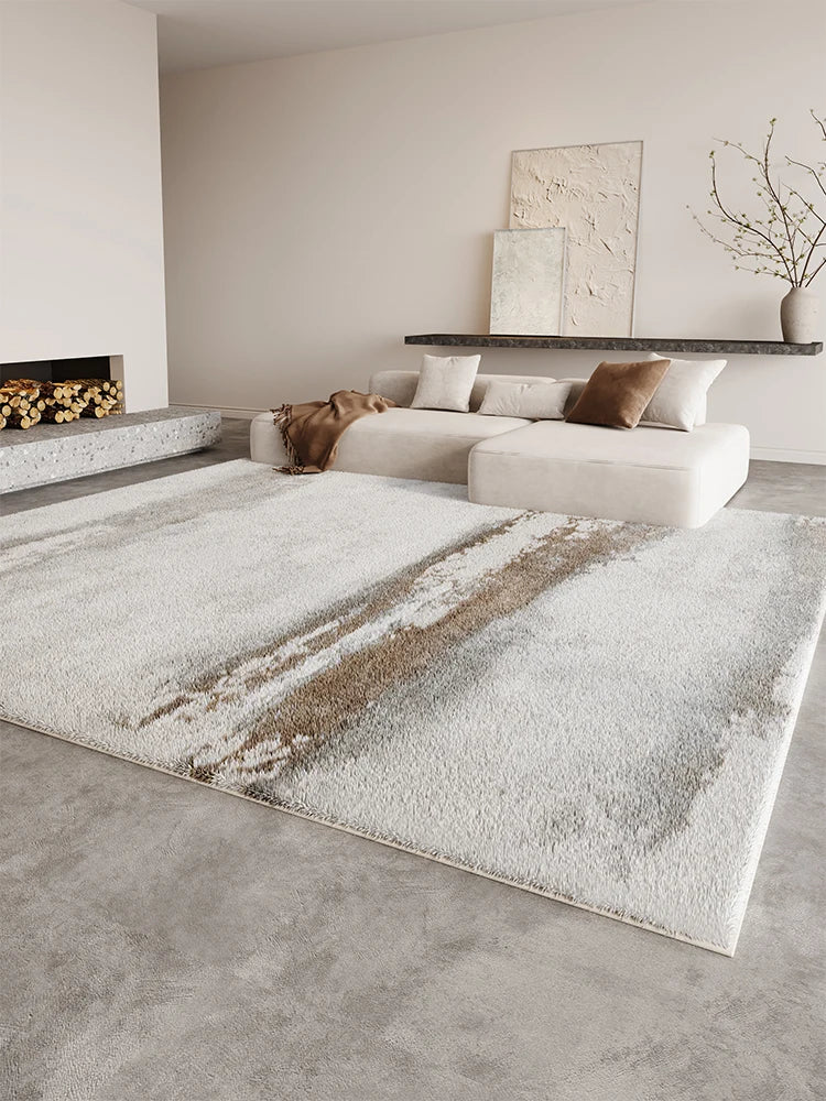 Alfombra de aseo suave y mullida, estilo crema, para sala de estar, alfombra grande para dormitorio, alfombra de suelo gruesa y afelpada.