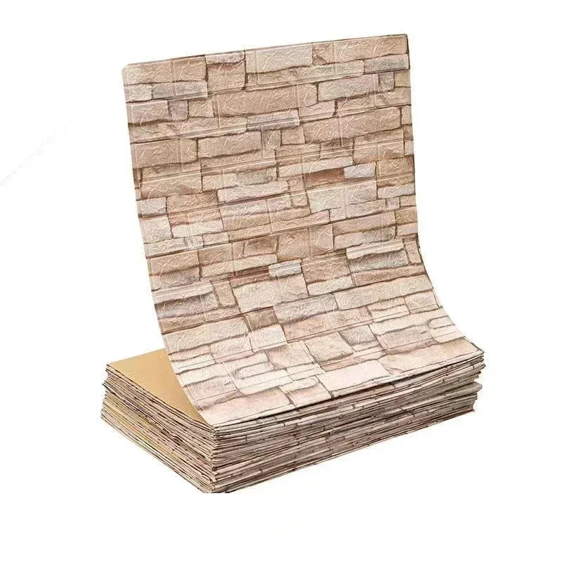 Papel pintado autoadhesivo 3D de 70 cm x 1/5/10 m, continuo, impermeable, con diseño de ladrillo. Ideal para sala de estar, dormitorio, habitación infantil y decoración del hogar.