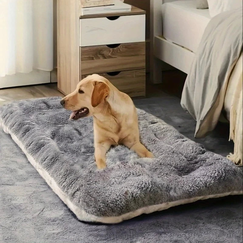 Cama grande de felpa para perros, sofá cama de poliéster supersuave y grueso para mascotas, colchoneta para jaula de perros, cama para perros pequeños, medianos y grandes.