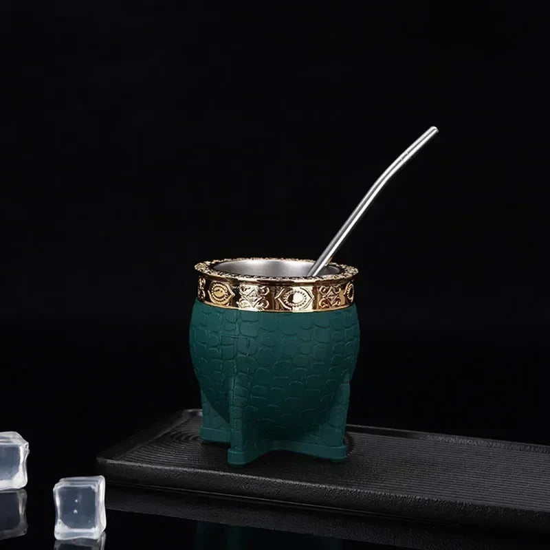 Vaso térmico de acero inoxidable de doble pared de 180 ml para café, cerveza, yerba mate y té.