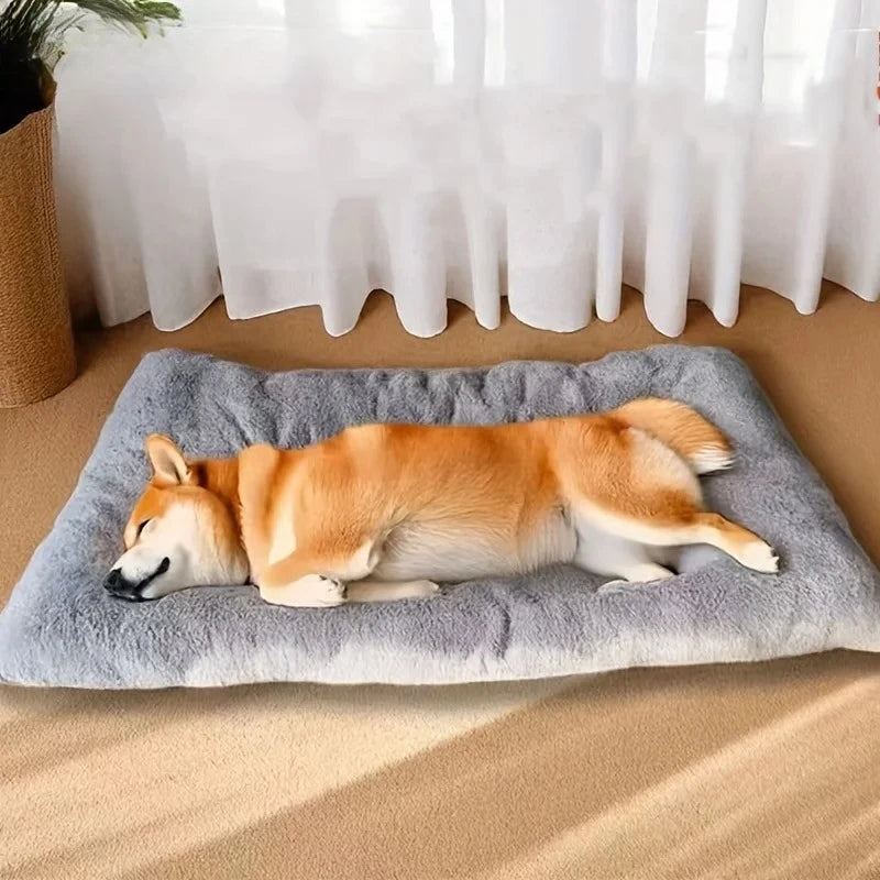 Cama grande de felpa para perros, sofá cama de poliéster supersuave y grueso para mascotas, colchoneta para jaula de perros, cama para perros pequeños, medianos y grandes.