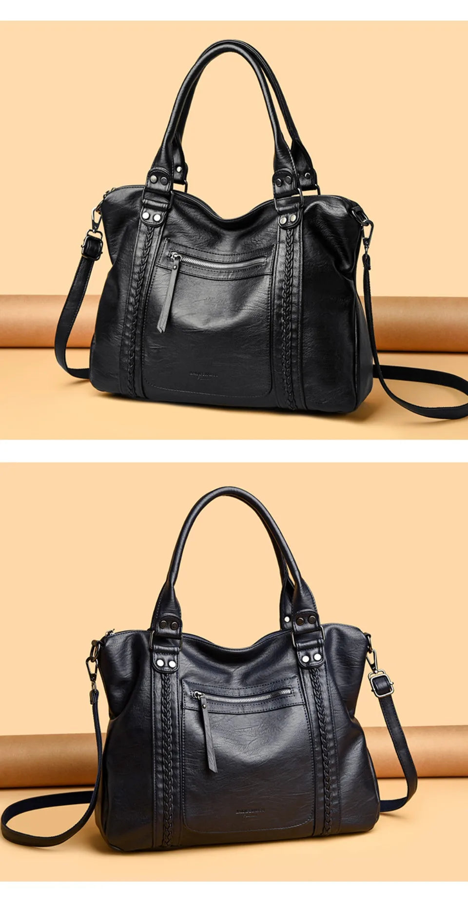 Bolsos de hombro y bandolera de piel suave de marca auténtica para mujer, bolsos de mano de lujo, bolsos de diseñador informales tipo tote y bandolera.