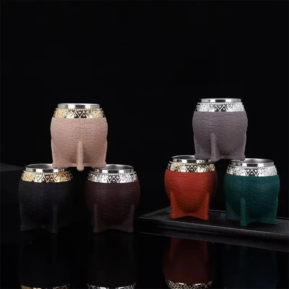 Taza para mate de acero inoxidable de doble capa con aislamiento térmico