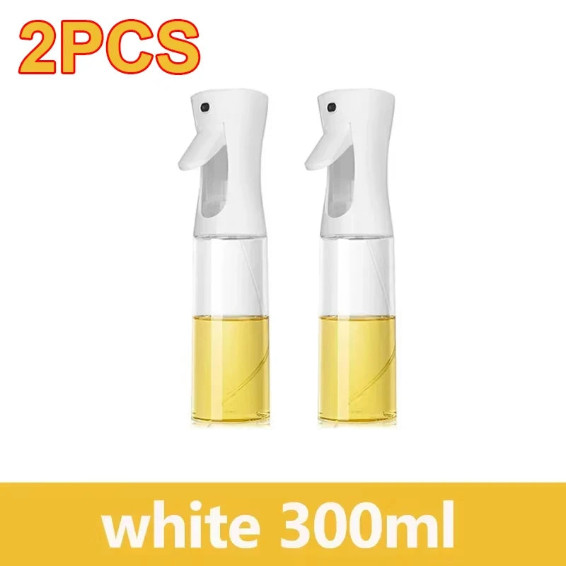 Botella pulverizadora de aceite de 200/300/500 ml para barbacoa, cocina, aceite de oliva, pulverizador de aceite de plástico para hornear, botella vacía, botella de vinagre o pincel de aceite