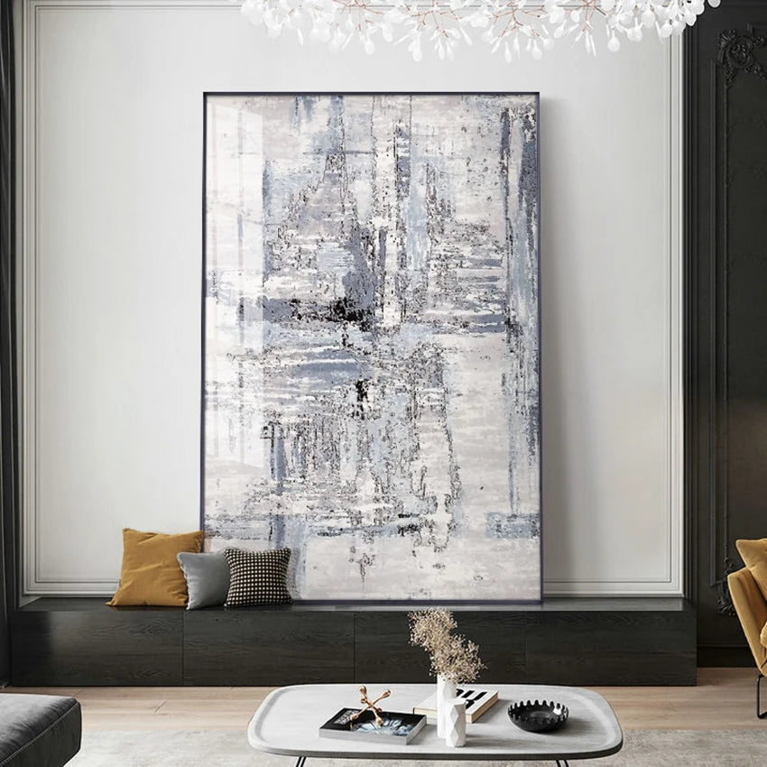 Pintura al óleo abstracta nórdica, lienzo hecho a mano, mural decorativo acrílico sin marco, imagen colgante para sala de estar, dormitorio, pasillo, porche.