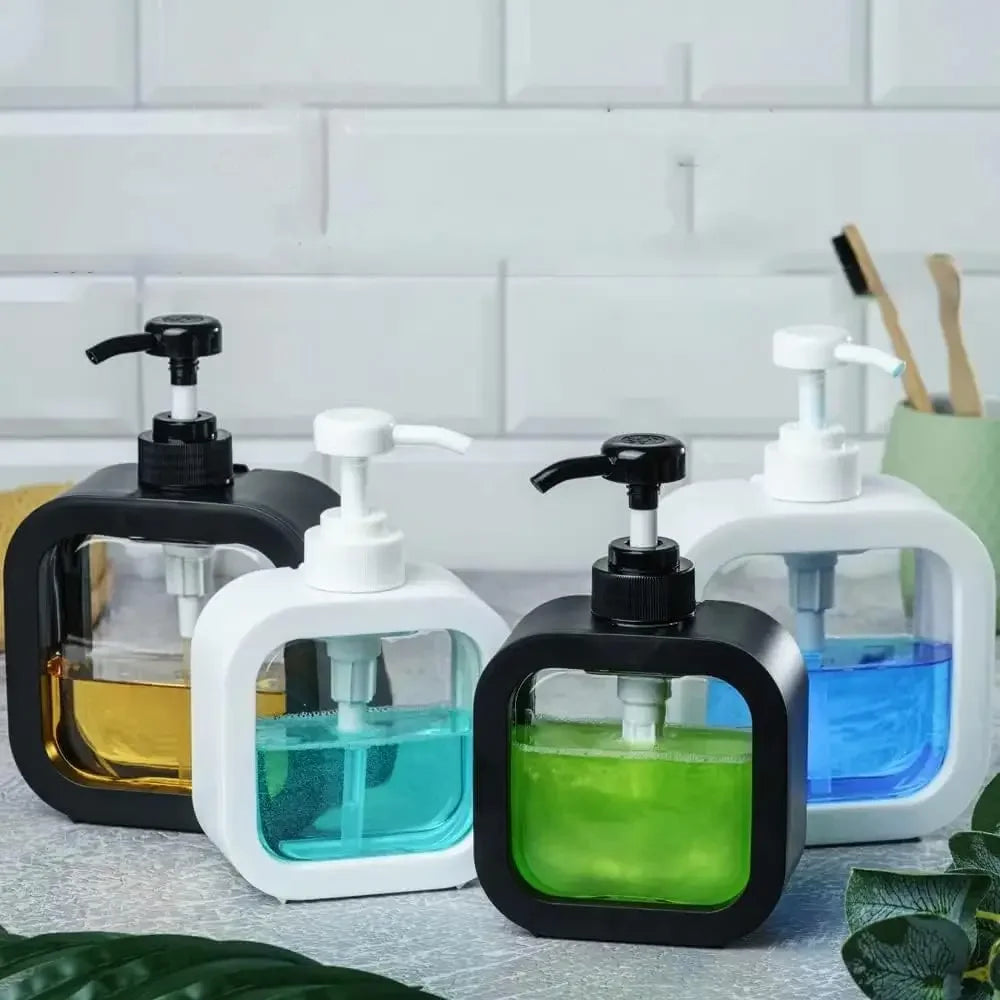 1 dispensador de jabón de baño recargable de 300 ml/500 ml para loción, champú y gel de ducha. Dispensador portátil de viaje con bomba de baño vacía.