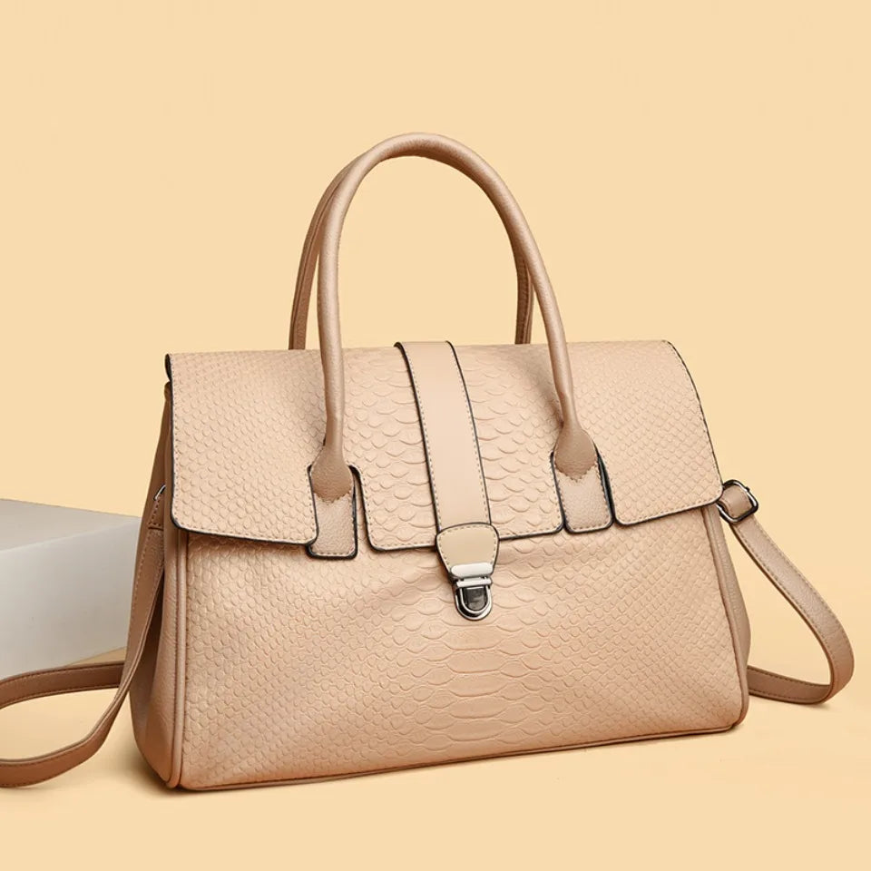 Bolso grande de alta calidad con estampado de serpiente, bolsos de piel, bolso de hombro para mujer, bolso de compras para mujer, bolso de mano informal de moda, bolso de mano Sac
