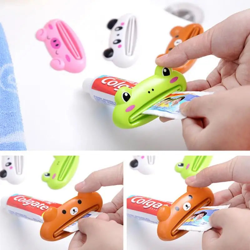 1 unidad Dispensador de pasta de dientes multifunción con diseño de animalito lindo, artículo para el hogar, baño, tubo, dispensador de pasta de dientes de dibujos animados