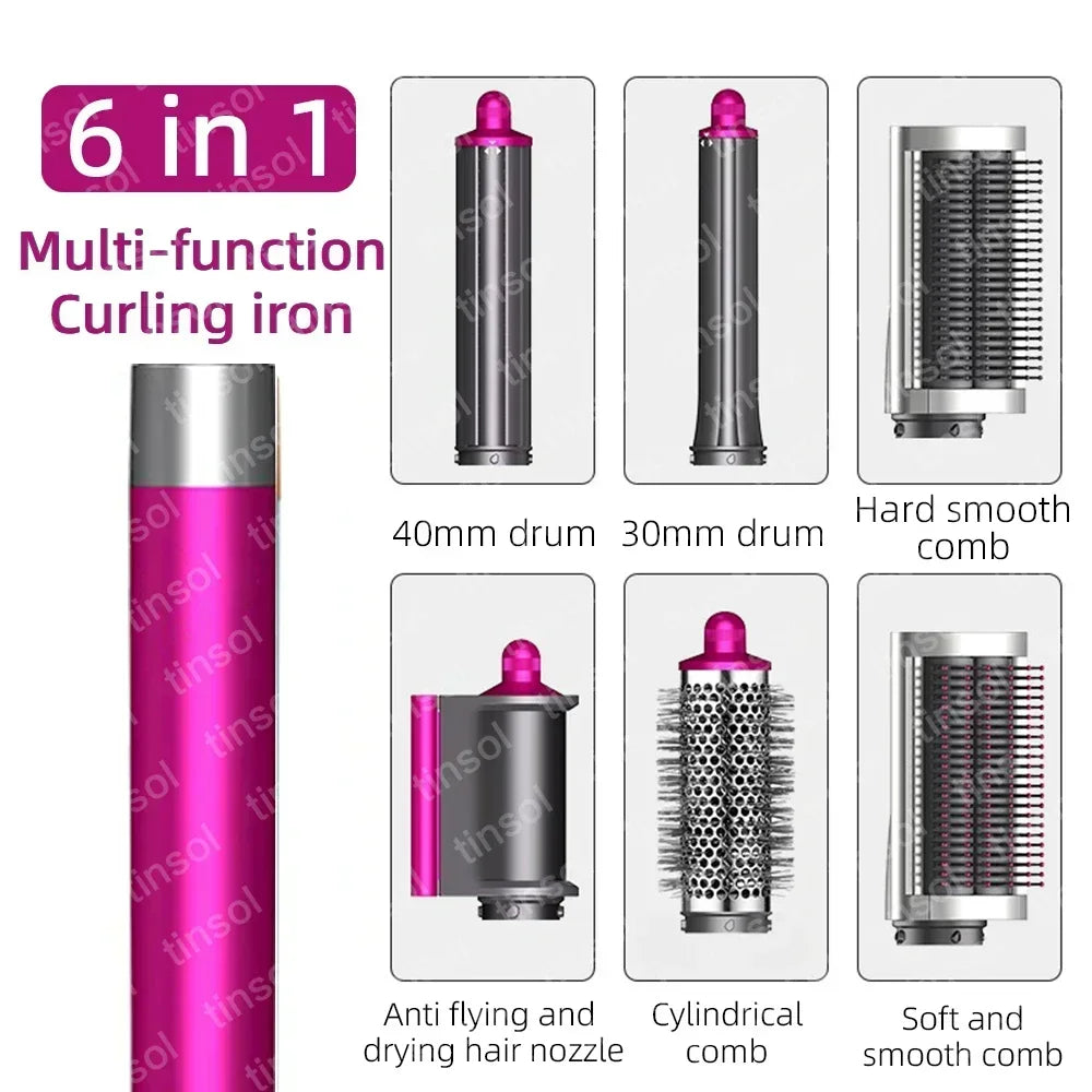 Set multifuncional 7 en 1 de secador, rizador y plancha de pelo: consigue resultados de peluquería en casa.