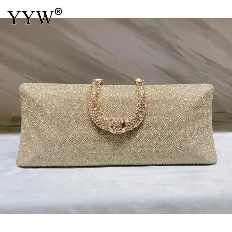 Bolsos de noche YYW para mujer, bolsos de mano de lujo dorados y bolsos de hombro con cadena, bolsos de mano, bolsos de fiesta con brillo, bolso de mano principal