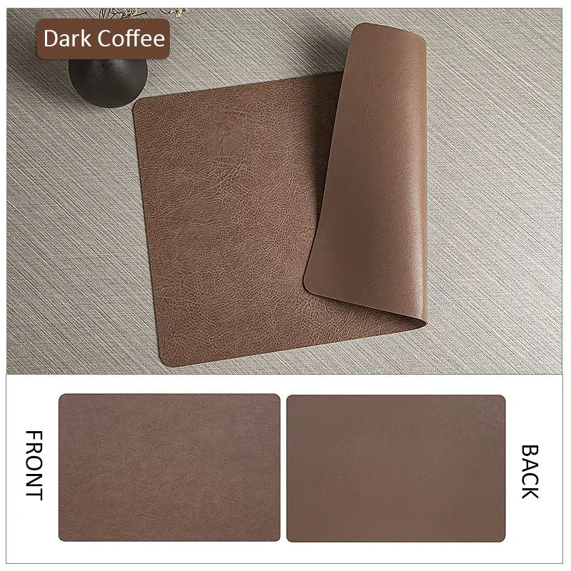 Manteles individuales de cuero de doble cara para cocina, manteles individuales resistentes al calor para mesa de comedor, posavasos, escurridor de platos