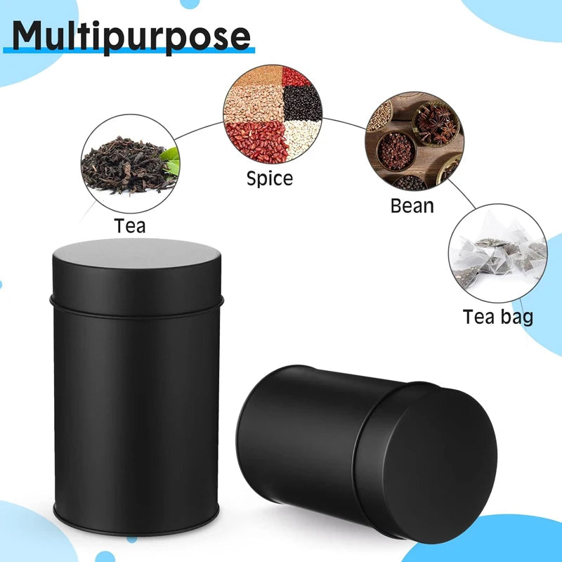 Bote de hojalata para té a granel, 473 ml (16 oz), redondo, con doble cierre hermético y tapa. Contenedor para guardar café y azúcar en la cocina.